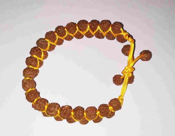 Gold Plated Stone Studded Om Designer Rudraksha Bracelet In Metal (Free  Size) (1 Pc) – Numeroastro